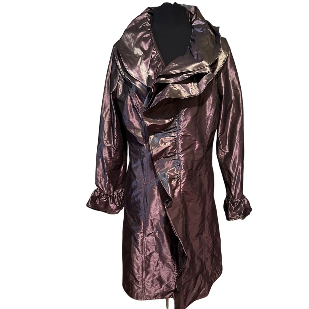 Mycra Pac One Purple Iridescent‎ Ruffle Front Jacket Women's Size M/L - Picture 2 of 13